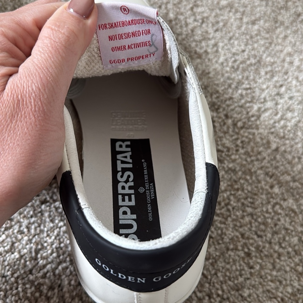 White and Black Distressed Star Sneaker Women’s 40 - Picture 5 of 6